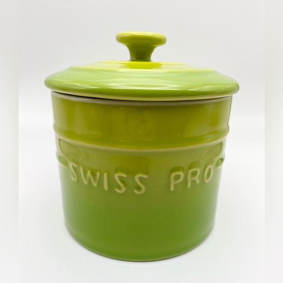 Ceramic Canister Swiss Pro Lime Green Jar Kitchen Coffee Tea Container Lid Decor - Picture 5 of 10